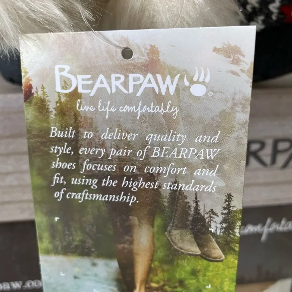 NIB BearPaw Kinsley Youth Red Holiday Slipper Booties Sizes S,M,L,XL